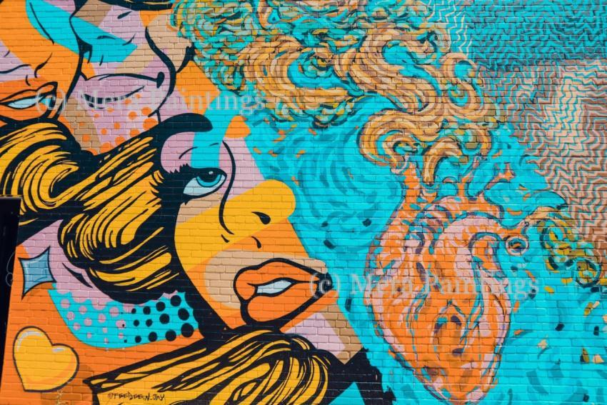 Lady with colour print shade