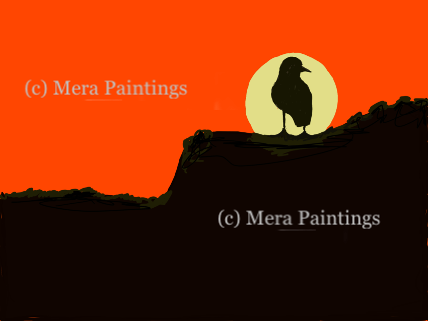 Bird and sun set 1