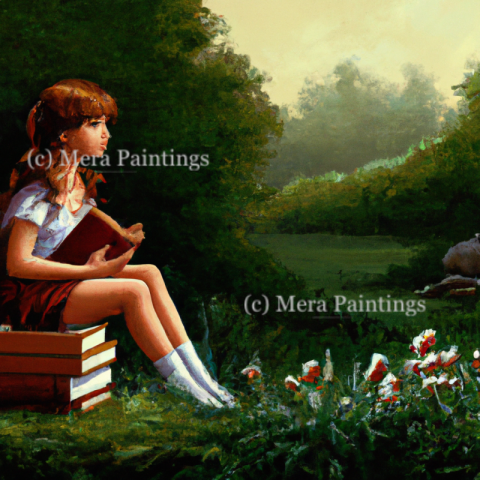 Cute Girl with book