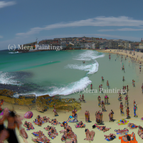 Top angle view bondi beach