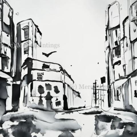 sketching in black and white