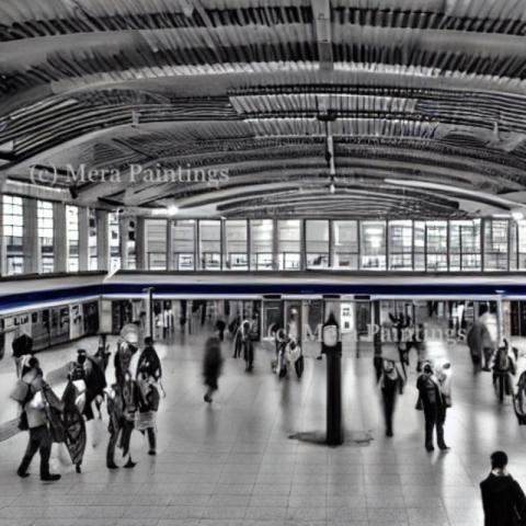 busy train station