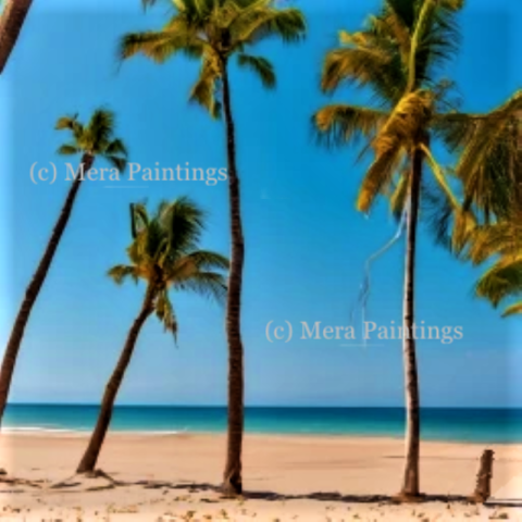 BEAUTIFUL BEACH WITH COCONUT TREES