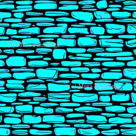 Stone Wall design Line Drawing
