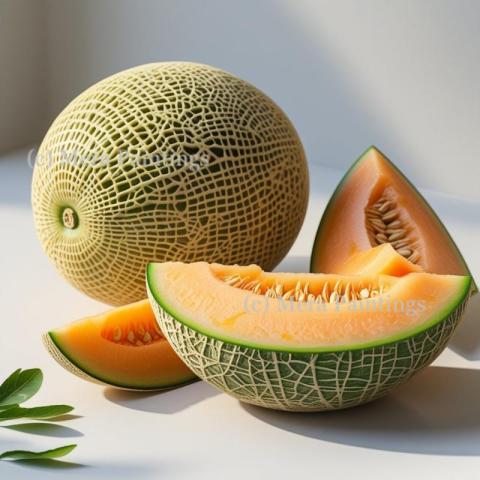 Still life of Cantaloupe melon