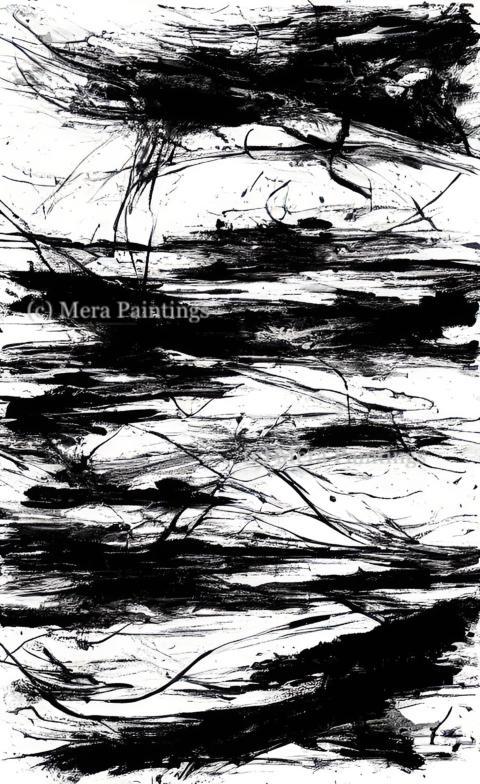 black and white painting
