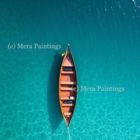 Wooden Boat Floating